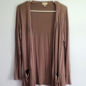 LOGO Lori Goldstein Open Front Cardigan Size Med